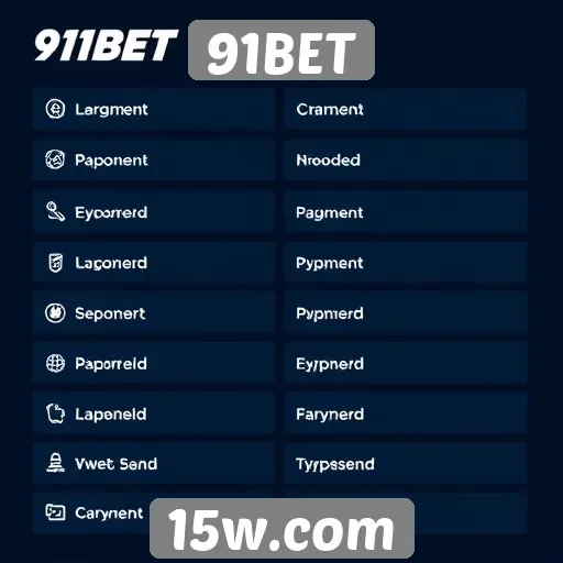 Métodos de pagamento disponíveis no 91BET